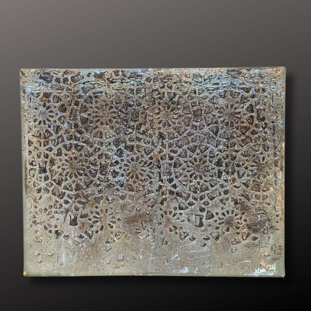 OOAK Boho Textured Wall Art 10x8